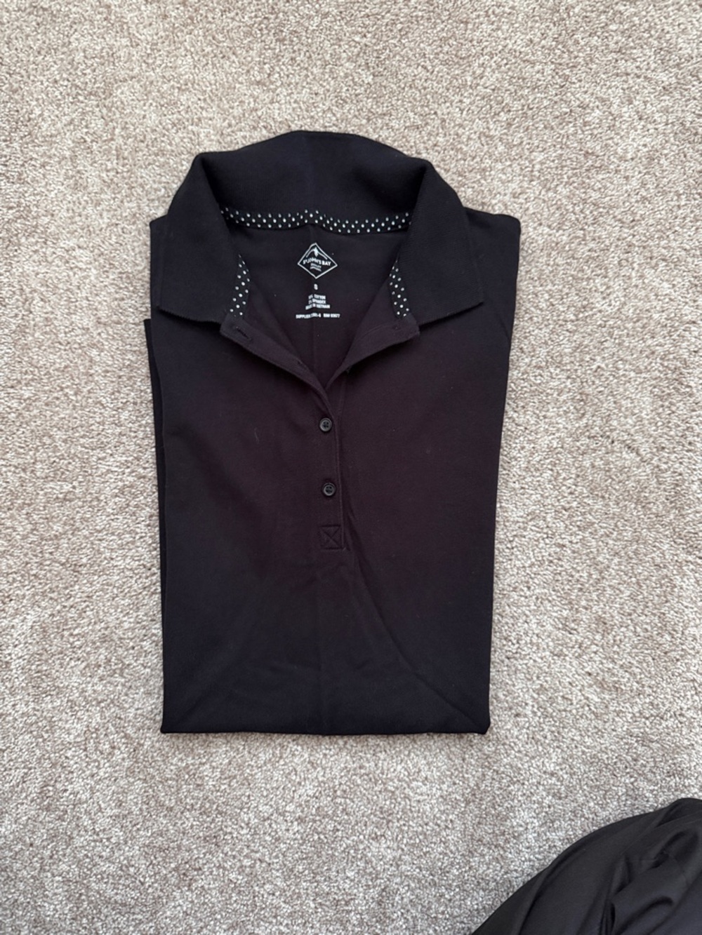 St. John's Bay Black Short-Sleeve Button-Down Polo